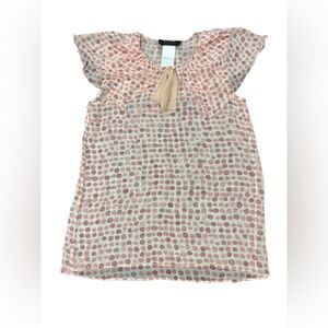 MaxMara Pink Polka Dot Silk Blouse Size 8